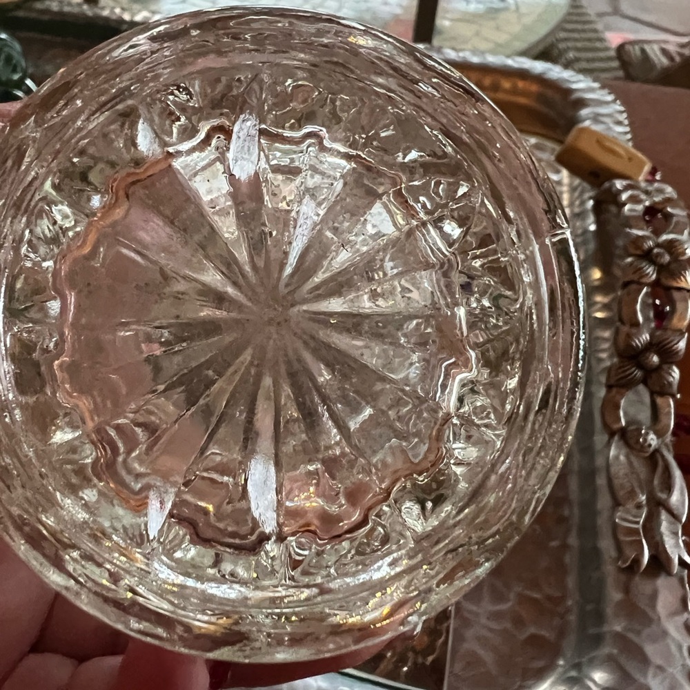 Small Clear Pressed Glass Syrup Pitcher MCM - Picture 7 of 9